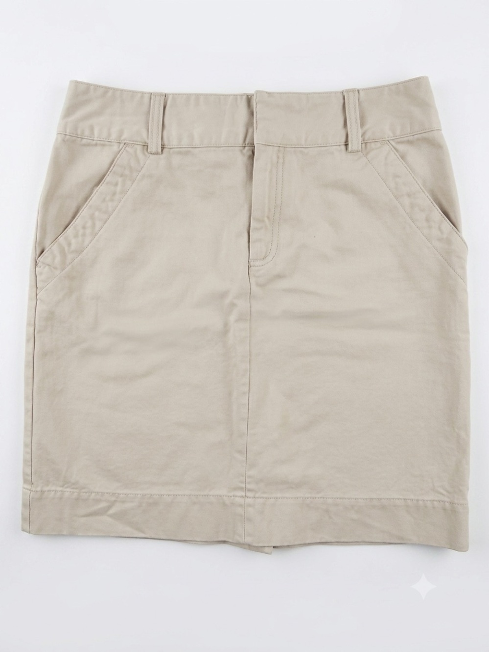 Vintage GAP 90s Khaki Cotton Pencil Skirt Size 4 Mini Utility Casual Academie